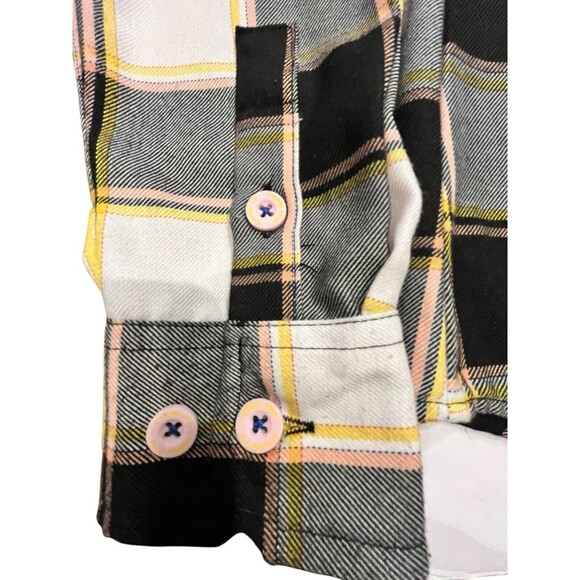 DIXXON Womens Loud Lacquer Flannel Sz S Limited Gold Black Snap buttons NWOT - Picture 3 of 10